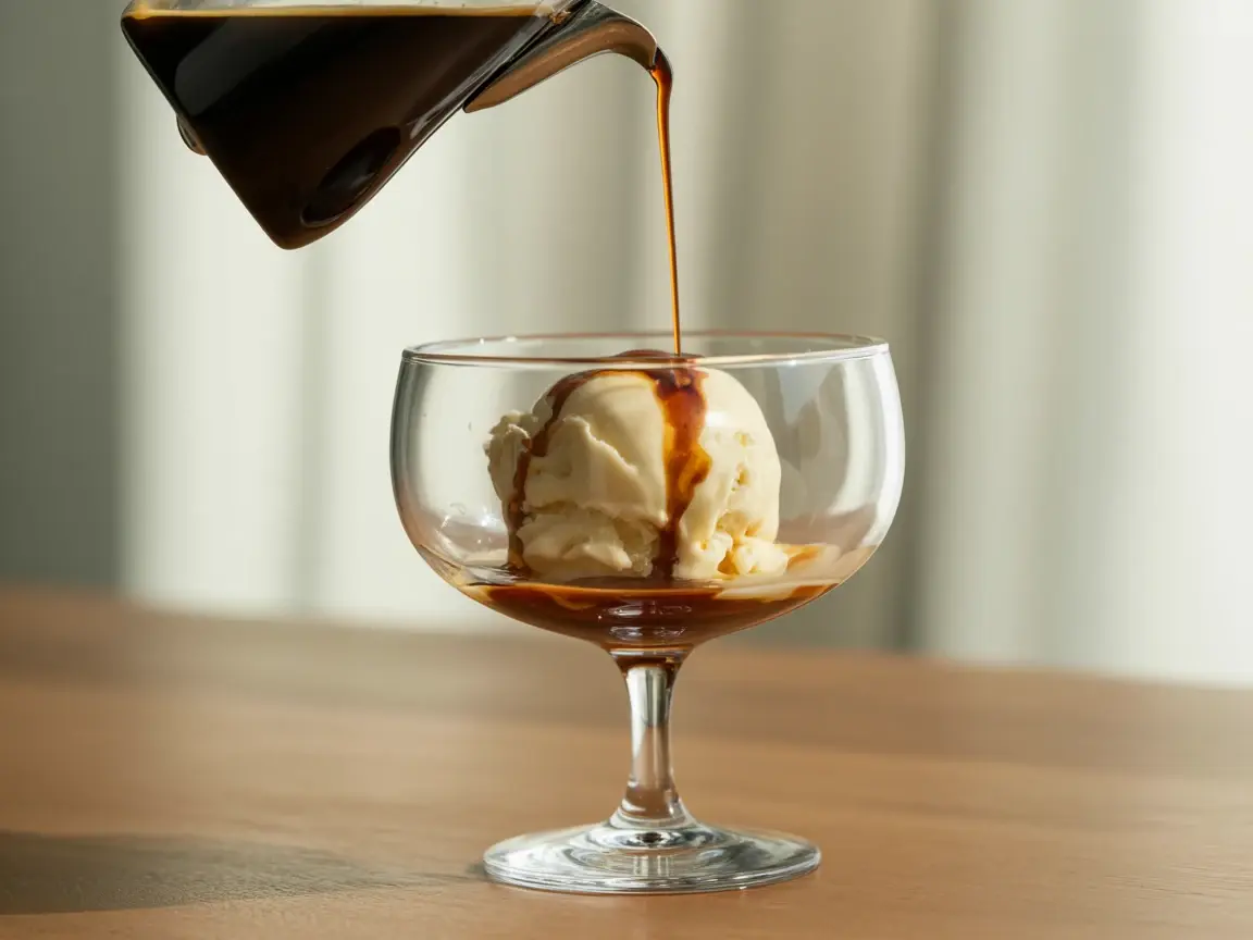 Affogato with ice cream
